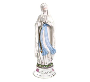 Porcelain Bisque Statue Virgin Mary Our Lady of Lourdes French  Collector Gorgeous