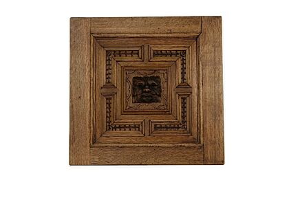 Hand Carved Wood Pediment  Gothic Face Architectural reclaimed Salvage Door Panel Antique   