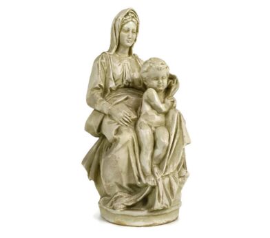 Statue Sitting Our Lady Virgin Mary Infant Sedes Sapientiae Plaster Vintage beautiful
