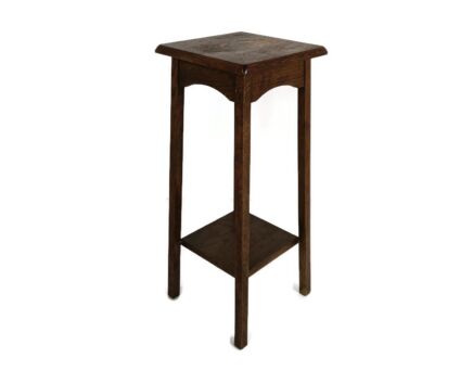 Two Tier Vintage Pedestal Plant Bonsai Stand, wood, end table, barn style