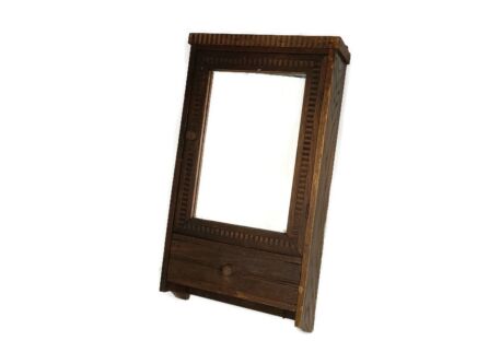 Antique Medicine Apothecary Cabinet Barn Style  Carved Wood Kitchen Bathroom Lovely
