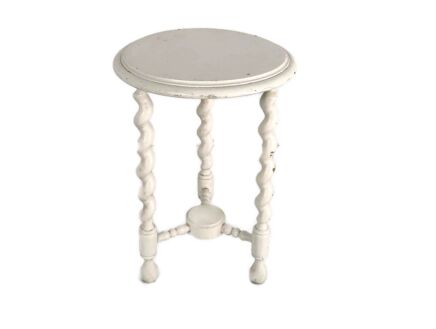 Barley Twist Wooden Two tier Side Table Pedestal Plant Bonsai Stand painted white 