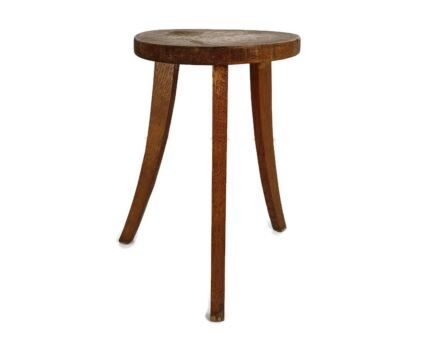 Vintage Hand Carved wood Tripod Milking Stool Pedestal Table Pedestal FunkyBarn Style