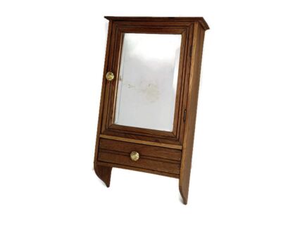 Apothecary Bathroom Medicine Kitchen Cabinet Wood  Antique Barn Style  Beveled glass