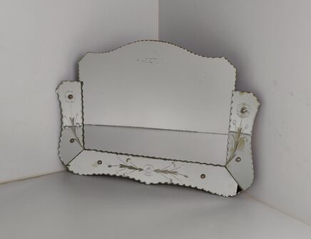 Large Art Deco Nouveau Wall Hanging Ornate Mirror Vanity Cut to Clear Glass WOW 