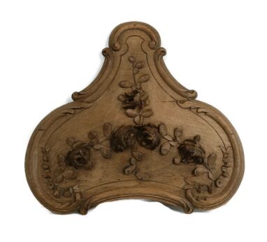 Antique Corbel  Hand Carved Wood Pediment Ornate  Architectural  High Relief Flowers 