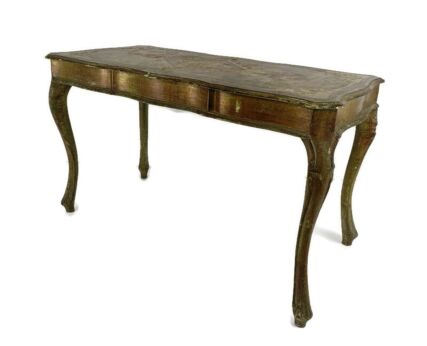Coffee Table Side Occasional table Italian FLorentine Wood Gold Gilded Green Vintage