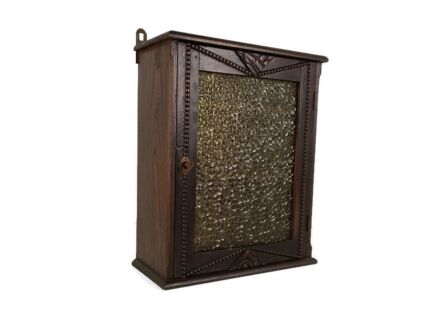 Apothecary Medicine Cabinet Amber Frosted Glass Door Kitchen bathroom Antique