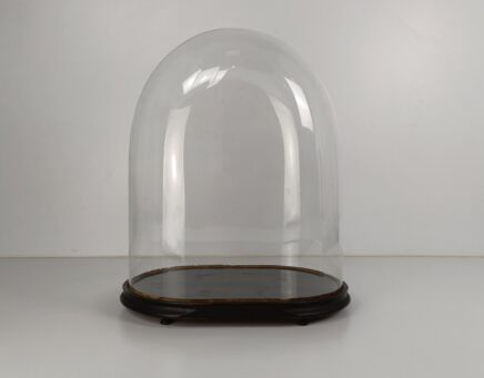 Huge Antique  Victorian Oval Hand Blown Glass Globe Dome Doll Clock 22.04" 18.3"11.41"