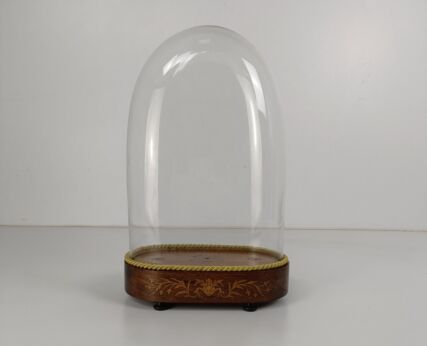 Antique Victorian Oval Hand Blown Glass Globe Dome Doll Clock 15.55"H 10.23"W5.78"