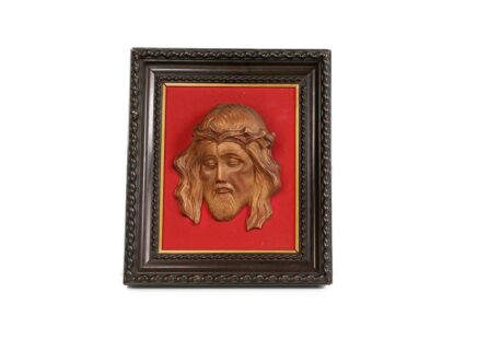 Frame Wall hanging Carved Wooden Jesus head Of thorns Framed Vintage Christianity