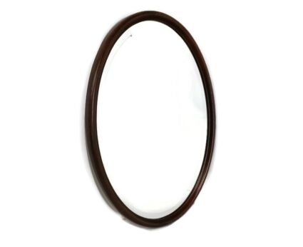 Large beautiful Mirror Vanity Hallway Bathroom Etched Beveled glass Wooden Frame Belgium