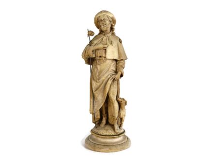 Statue Saint Roch Rocchus Montpellier  Meerschaum Clay  Patron of Dogs Bachelors HTF  Collector