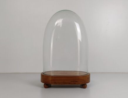 Antique Victorian Oval Hand Blown Glass Globe Dome Doll Clock 16.57"H 11.69"W7.28"