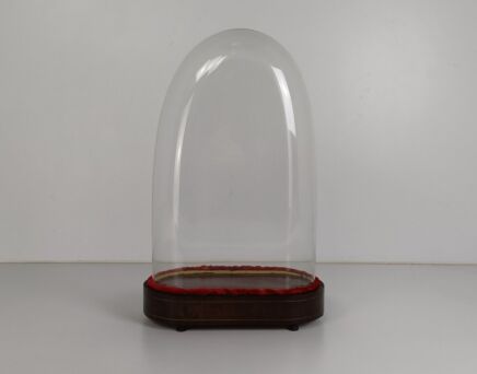 Antique Victorian Oval Hand Blown Glass Globe Dome Doll Clock 20.27"H 12.79"W6.14"