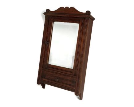 Apothecary Medicine Cabinet Vintage Wood Beveled glass Kitchen Bathroom barn Style Farmhouse
