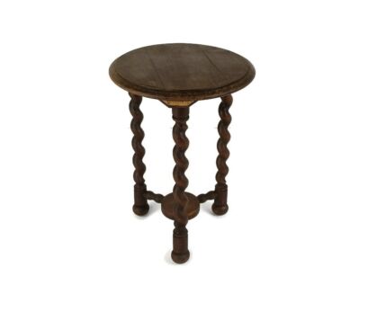 Barley Twist Wooden Side Table Two Tier Pedestal Plant Bonsai Stand Vintage Farmhouse  style 
