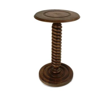 Barley Twist Pedestal Side Table Plant stand Hand Carved wood vintage Barn style