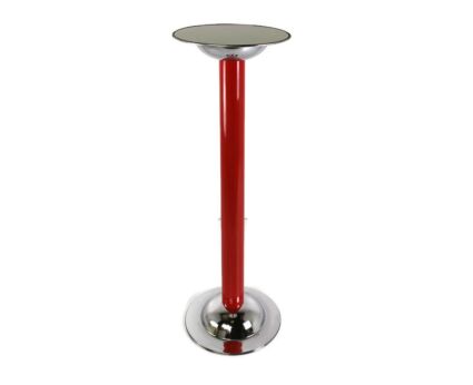 VIntage Loft Side Table Pedestal Chrome Glass table Column Plant stand Bonsai Stand