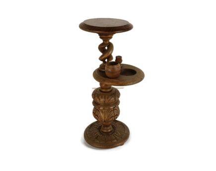 Gorgeous plant stand pedestal side table, smokers table, open barley twist, ornate, vintage