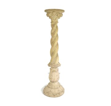 Large Column Pedestal White Marble look Resin Signed Guelfi Ornate plant stand Gorgeous