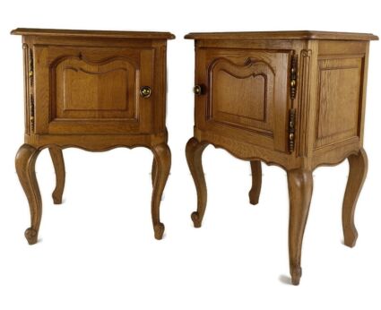 Couple French Louis XV/XVI Style Wooden Nightstands End Tables  Vintage  Modernist Beautiful