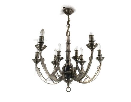 Gothic Chandelier Bronze Brass Silver Plated 10 lights 10 arms fixture Light