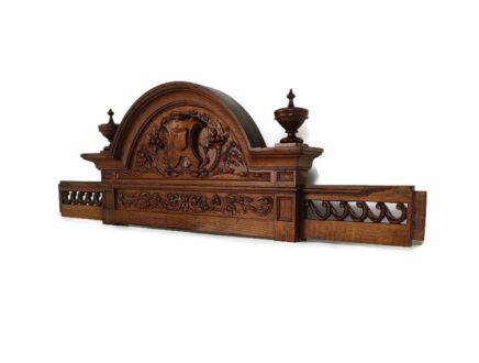 Hand Carved Pediment Ornate Architectural reclaimed Salvaged Panel Antique Spindles WOW Large