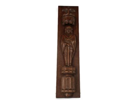 Antique  Corbel Hand Carved Wood  Knight Architectural reclaimed Trim Panel  Pediment