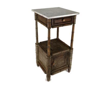 Bamboo Tiki style Side Cabinet Table Nightstand Vintage Mid Century Gorgeous HTF
