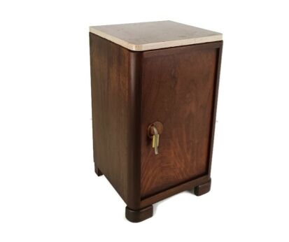 Antique Art Deco Art Nouveau  Marble top Side Cabinet End Table Nightstand  Barn Style