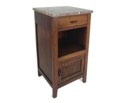 Antique Art Deco Art Nouveau  Marble top Side Cabinet Table Nightstand Barn  farmhouse Style