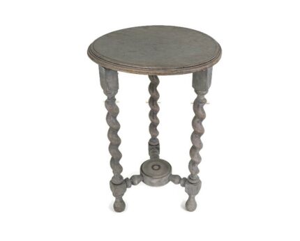Barley Twist  Wooden Side Wine Table Pedestal Plant Bonsai Stand Two Tier Barn Country Greyish color 