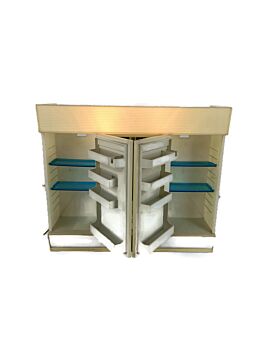 Alibert Vintage White had Plastic with Lights Medicine bathroom Shaving Cabinet Mirrored Doors 