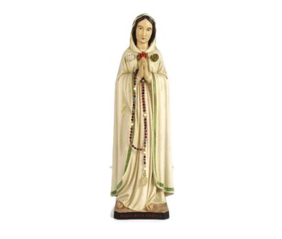 Vintage Statue Our Lady Maria Rosa Mystica Loreto Italian Plaster Collector  1983