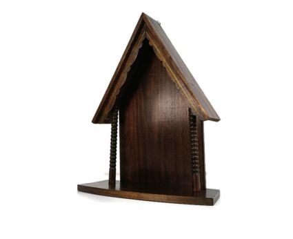 Lovely hand Carved Wooden Chapel Niche for Statue Edwardian Style Hobnails Vintage  