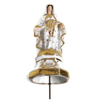 Large Antique 1900 Vieux Paris Porcelain Bisque Statue Virgin Mary Madonna Open Arms 