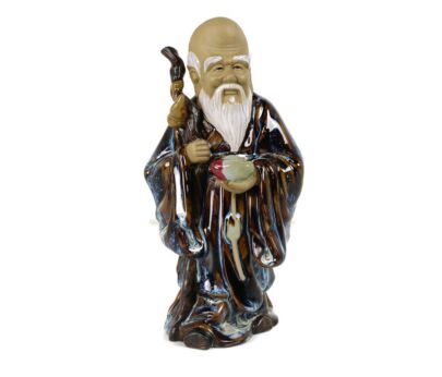 Wanjiang Chinese Mudmen Vintage Shiwan Mud Men  Figurine Statue Glazed Pottery Marked 