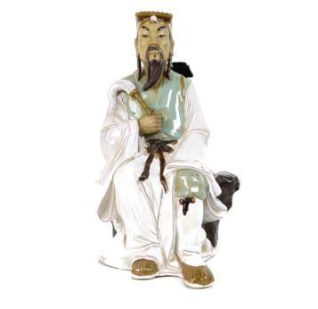 Wanjiang Chinese Mudmen Vintage Shiwan Mud Men  Figurine Statue Pottery Marked Glazed Polychrome