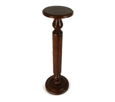 Vintage hand carved Wooden Plant Stand Pedestal, Bonsai stand side table Barn style