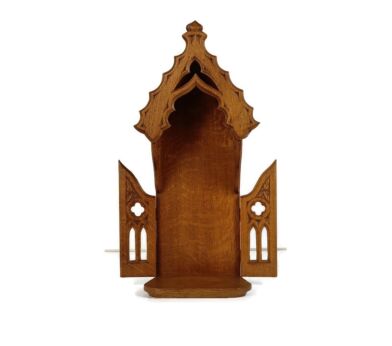 hand Carved Wooden Chapel Niche for Statue Gothic Style Standing Beautiful Vintage