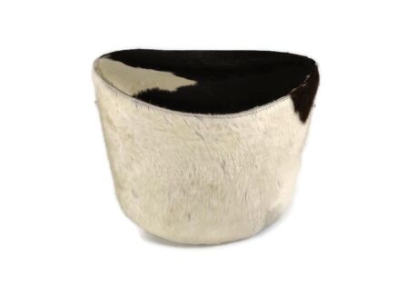 Retro Patchwork Footstool Stool Pouf Cut and Sew Cowhide  Ottoman Seat Vintage Funky Turnable