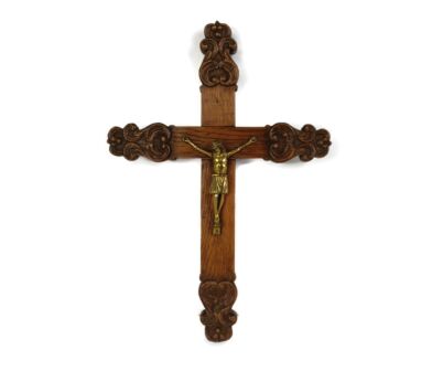 ornate hand carved Wooden hanging Crucifix Cross Christianity Vintage Jesus Christ