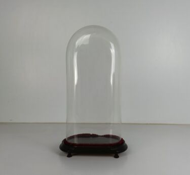 Antique Victorian Oval Hand Blown Glass Globe Dome Doll Clock 21.85"H 10.23"W6.18"