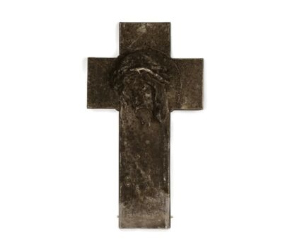 xl Crucifix hanging Plaster  Head Of jesus Crown of Thorns Vintage Gorgeous  