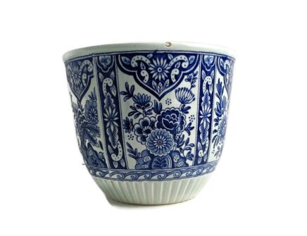 Vintage Marked Boch Royal Sphinx Delfts blue White Flower Pot Jardiniere Planter  