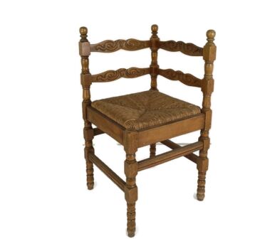 Antique Corner Armchair Fauteuil Hallway Hand Carved Wood   Beautiful