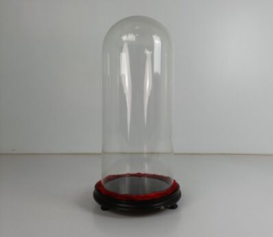 antique Round Hand Blown Glass Dome Globe Steampunk Display 19.29" D 8.07"