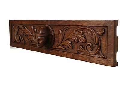 Hand Carved Wood Pediment Ornate Over door Architectural Reclaimed  Breughel style Oak