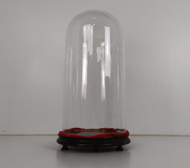 antique Round Hand Blown Glass Dome Globe Steampunk Display 19.88" D9.64"
